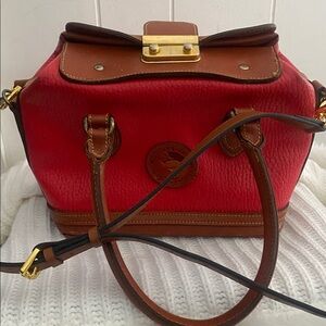 Dooney & Bourke Red and Tan Leather Satchel